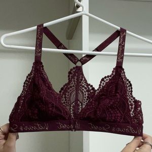 burgundy pink victoria secret bralette, size small